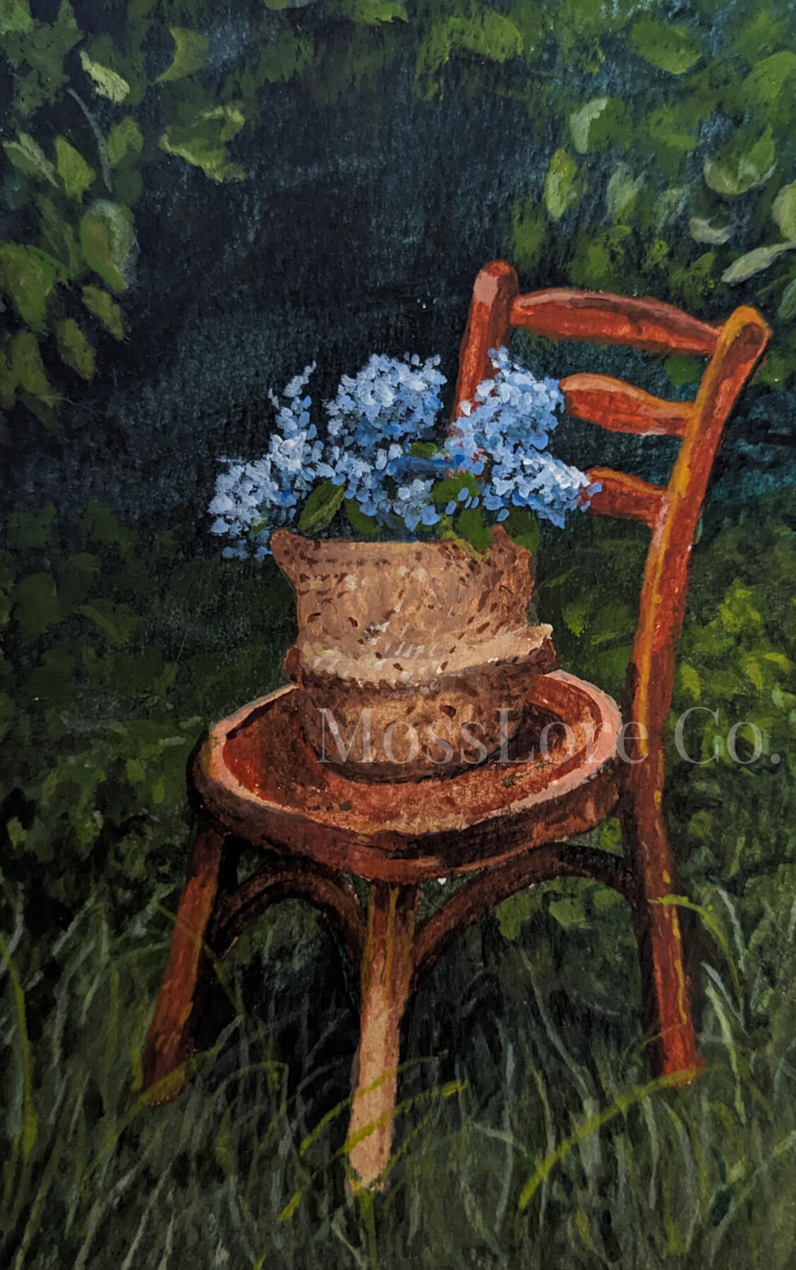 Hydrangea 5&quot; x 7&quot; Acrylic on watercolor paper.